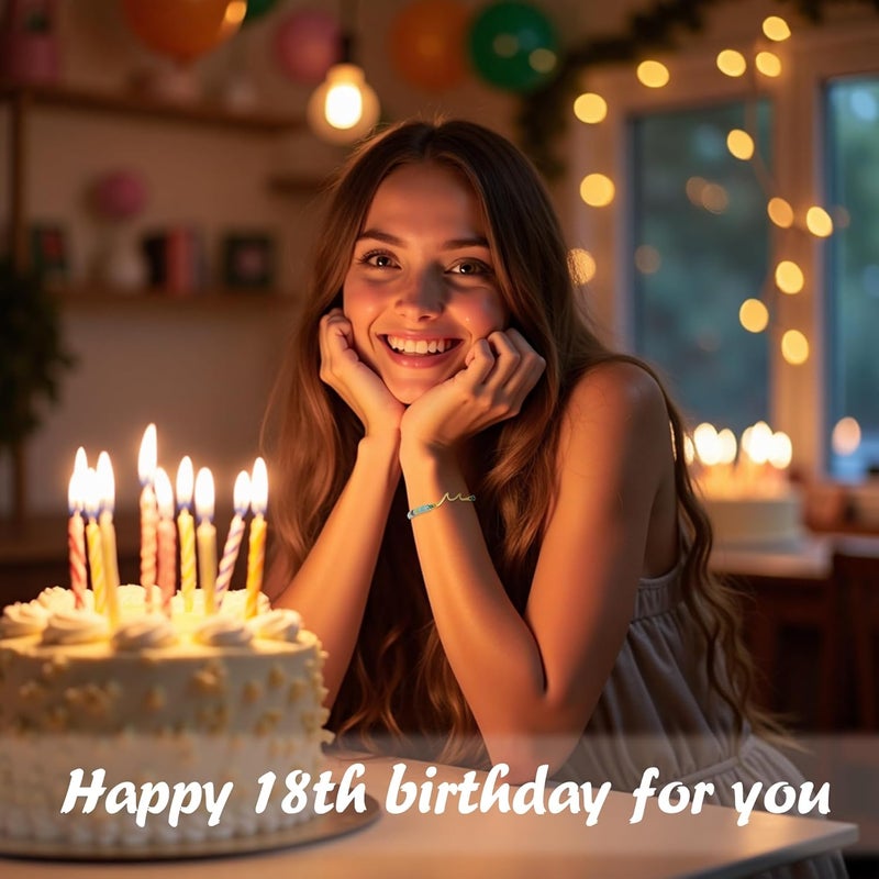 Sereney هدايا عيد الميلاد للنساء، سوار الموجة كهدية عيد ميلاد 13 و 16 و 18 و 21 و 40 و 50 و 60 للفتيات، سوار من الحجر الطبيعي قابل للتعديل كهدية ليوم الحب للفتيات المراهقات، فكرة هدايا - Image 2